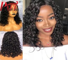 PAFF Short Curly Human Hair Full Lace Wig 44 Silk Base Glueless Remy Brazilian Silk Top Pre Plucked Hairline4665957