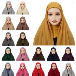 Ethnic Clothing Chiffon Underscarf With Scarf Muslim Hijab Turban Women Neck Head Cover Headscarf Islamic Shawls Wrap Hijabs Scarves Bonnet