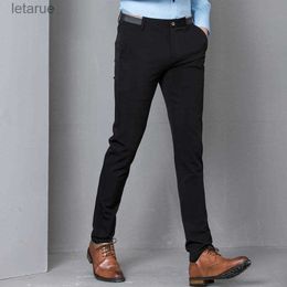 Pants Black Stretch Skinny Pants Party Office Formal Mens Pencil Pant Business Slim Fit Male Trousers 240308