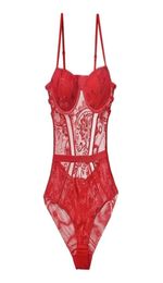 Body Women039s Sexy Lingerie Bodysuit Push Up Padded Cup Strappy Back Underwire Floral Emboridery Underwear Lingerie 2202162024092