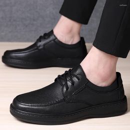 Casual Shoes Men Genuine Leather Men's Oxfords Designer Lace Up Sneakers Cow Black Formal Wedding