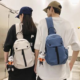 Waist Bags Women's Chest Large Canvas Shoulder Crossbody Bag For Phone 2024 Korean Men Cloth Fashion Student Sports Handbags Travel