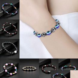 Beaded Rainbow Black Magnetic Hematite Strands Bracelet Beads Power Healthy Bracelets Fashion Jewellery Will And Sandy Drop Delivery Dhgzr