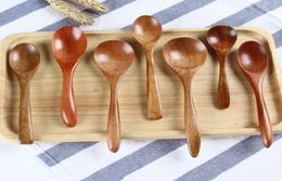 Ecofriendly natural wooden spoon teaspoon tableware milk honey spoon soups coffee tea scoop kitchen baby dinnerware3909149
