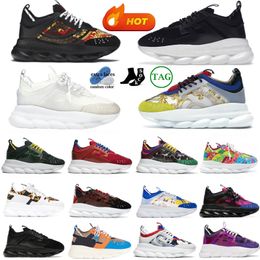 2024 Chain reaction casual shoes men women designer sneakers platform shoe triple balck white Bluette Gold Baroque Print Tartan mens womens outdoor trainers