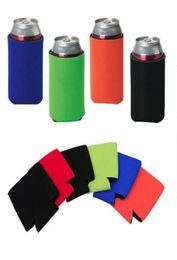 Whole Many colors Blank Neoprene Foldable Stubby Holders Beer Cooler Bags For Wine Food Cans Cover7441748
