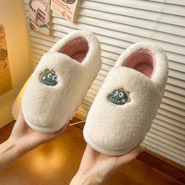 Slippers WTEMPO Fashion Plush For Woman Man Bread Shoes Winter Warm Thick Platform Outdoor Home