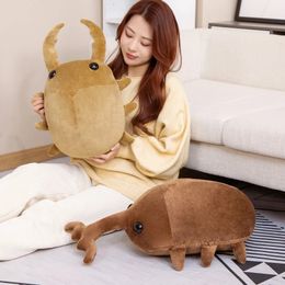 Realistic Beetle Plush Toy Soft Plush Stuffed Insect Beetle Dynastinae Throw Pillow Cushion Room Decoration Kids Birthday Gift 240308