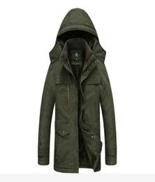 AFS JEEP Men Autumn Spring Hooded Coat Hat Detachable COTTON Men Jackets Long Sleeve Military Style Casual Outerwear Plus Size8799302