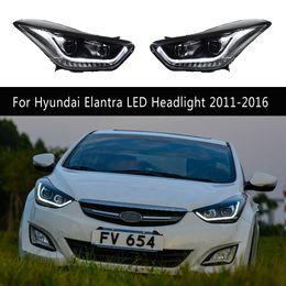 Auto Parts Daytime Running Light Streamer Turn Signal For Hyundai Elantra LED Headlight 11-16 Front Lamp Car Accessories