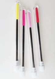 Disposable Silicone Eyelash Brushes Portable Eyelash Applicator Mascara Wand with Tube2113037