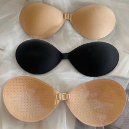 Bras Sexy Round Silicone Sticky Bra Women Self-Adhesive Invisible Push Up Strapless Seamless Front Open Bralette Underwear