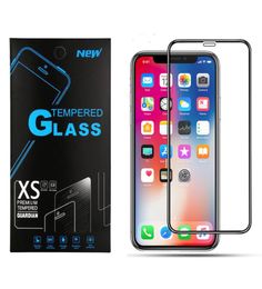 For iPhone 14 13 12 11 Pro max XR XS Full Cover Glass Black Hard Edge 9H 3D Tempered Glas Screen Protector for iPhone 6 7 8 plus S9201772