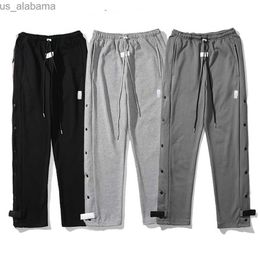 Men's Pants Mens Pants High Pants Side button Sweatpants sports trousers 240308