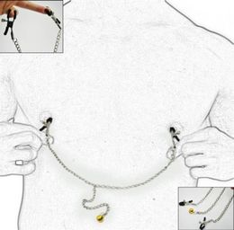 Male female Stainless steel metal breast nipple clamps with chain clips with bell fetish adult game sex toy for women men couple 13079726