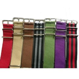 Watch Bands 24 Mm Brand Army Sports Fabric Nylon Watchband Accessories Stainless Steel Buckle Belt For Men's Strap303T