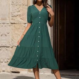 Summer Womens Solid Color Clothes Dress