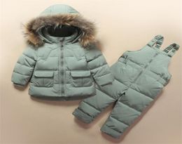 Winter Coat for Girls Warm Ski Suit Children Clothing Set Baby Boy Duck Down JacketPants Overalls Kids Clothes Snowsuit T2009156527513