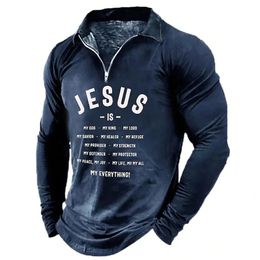 Mens Golf Tshirts Men Letter Turndown Print Tshirt Male Long Sleeve Zipper Tops Clothing Fashion Designer Casual Breathable 240226