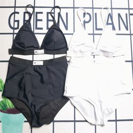 Black White Designer Swimwear Women Black tank top wimsuits Bikini set Fashion Summer Beach Style Wind