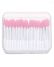 Makeup Brushes 30Pcs Silicone Lip Brush Exfoliating Lipstick With Film Dustproof Cover Plump Smoother Applicator Cosmetic Tool1023199