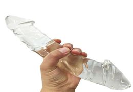 Huge Double Glass Dildo Fake Penis Crystal Anal Long Dildos Butt Plug Gspot Female Masturbation Dick Sex Toys for Women Men Gay234780426