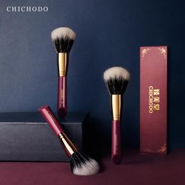 Chichodo Makeup Brush-Luxurious Red Rose Series-High Quality Goat Hair Powder Brush-Natural Hair Cosmetic Make Up Tools-Beauty 240301