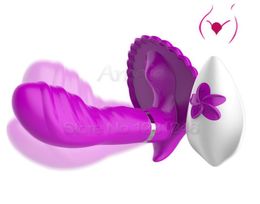 INS Strapless Strapon Dildo Butterfly Vibrator G spot Vibrators Rotating Vibrating Panties Adult Sex Toys For Woman Sex products Y9429340