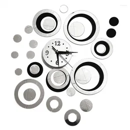 Wall Stickers Mirror Effect Sticker With Clock/mirror Clock /Decorated Room Wall/DIY Room/Modern