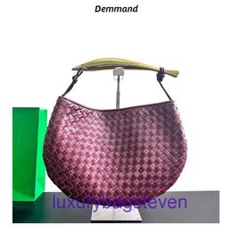 Top Quality Bottgs's Vents's sardine Designer Women Purse Genuine Leather Handbags Small Design of Objects Large Metal Handle Woven Dumpling with real logo
