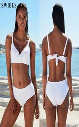 Woman White Swimwear High Waist Bikini Big Women Bathing Suits Floral Vintage Female Sexy Bather Swimsuits Y2003191085012