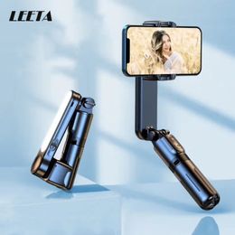 LEETA Phone Gimbal Stabiliser With Tripod For Cell Selfie Stick Super Anti Shake Compatible All Smartphone Live Pograph 240229