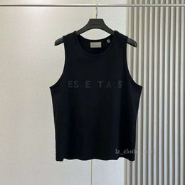 Men's Tank Tops Cotton Sleeveless ESS T Shirt Designer Letters Printed Sexy Off Shoulder Vest Summer Casual Mens Clothing Loose Breathable Gym Fitness S-XL .pdd 884