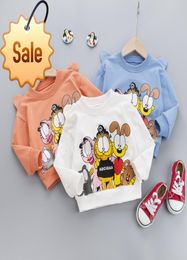 Children Clothing 2020 Boys Girls Garfield Print Sweaters Baby Clothes Fashion Cute For Kids Spring Autumn Cartoon Tops 14T5674552