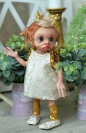 NPK 17inch Already Painted Finished Doll Full Body Soft Silicone Reborn Fairy Elf Baby Tinky Collectible Art Doll 240305