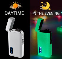 New Newest Luminous Electric Lighters Jet Windproof Arc Plasma USB Chargeable Lighter Metal Torch Gas Butane Pipe Cigar Lighter Gi5097872