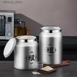 Food Jars Canisters 6/8/10L Kitchen All Aluminium Vacuum Food Sealed Storage Tank Insect-proof and Moisture-proof Rice Bucket Miscellaneous Grain Box L240308