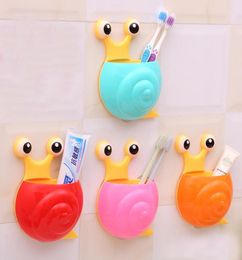 Bathroom Sets Cute Cartoon Sucker Hook Toothbrush Holder Snail Bathroom Set container Wall Tooth Brush Toothbrush Holder 4278779