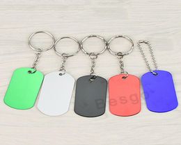 Rectangle Dog Tag Metal Blank Military Pet Dog ID Card Tags Aluminum Alloy Army Dog Tags Colorful Pet Tag Keyring Customizable DBC9993717