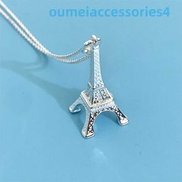 2024 Jewellery Designer Brand Necklaces Eiffel Tower Pendant Fashionable and Personalised 925 Sterling Silver Womens Ornament