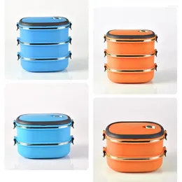 Dinnerware Lunch Box Container Storage 1/2/3 Layer Rectangle Stainless Steel Thermal
