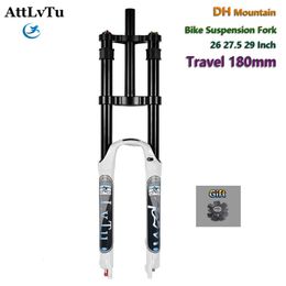 Mountain Bike Suspension Fork with Rebound Adjust Function MTB Bicycle Forks Travel 180MM Downhill Air DH 26 275 29 240228