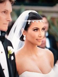 Fashion Kim Kardashian Wedding Bridal Tiaras Crowns Crystals Beads Handwork Tiaras Hair Headpieces Bridal Jewelry Accessories Ho4518686