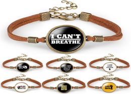 14 style i can039t breathe bracelet Black Lives Matter Protest against Men and women Coffee velvet rope Bracelet Wristband jewe4222098