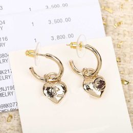 Luxury quality Charm drop earring with small heart shape in 18k gold plated have box stamp PS4433270O