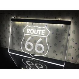 Historic Route 66 Mother Road 3D Carving LED Neon Sign for Wall Unique Home Decor for Bedroom 240223