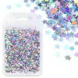 Holographic Stars Nail Sequins Laser Glitter Flakes Colourful Mix Size Parts For Desgin Summer Polish Charms Art Decorations 240229