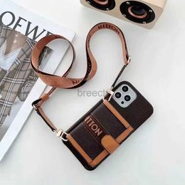 Cell Phone Luxury Leather Case For IPhone 15Pro Max 15pro 15 14plus 14pro max 13promax 13pro 11promax 12 12pro Cases fashion wallet Twill Armband cover 240304