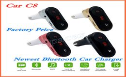 C8 Wireless Bluetooth Multifunction FM Transmitter USB Car Chargers Adapter Mini MP3 Player Kit Holders TF Card Hands Headsets2667825