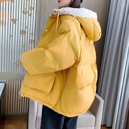 Women's Trench Coats Women Parka Winter Hooded Cotton Jacket Warm Students Puffer Coat Pockets Quilted Solid Casual Korean Fashion